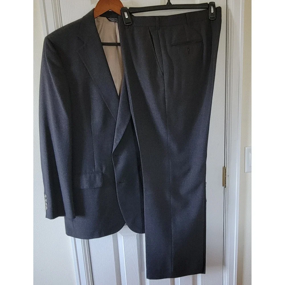 Racquet Club Mens 2 Piece Suit Charcoal Gray 42 Blazer 38x32 Pants KG Mens Store